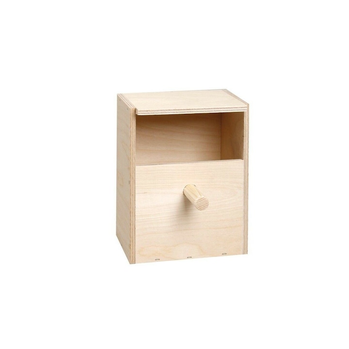 Дървено гнездо All4pet Shop, За екзотични птици, 12,5x9,5x16CM