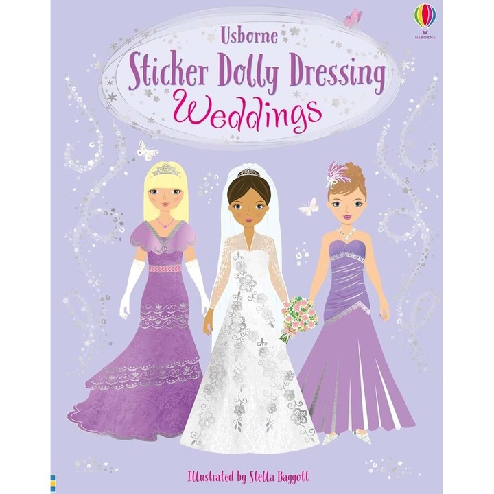 Usborne tevékenységi könyv "Sticker Dolly Dressing Weddings" 5 év felett