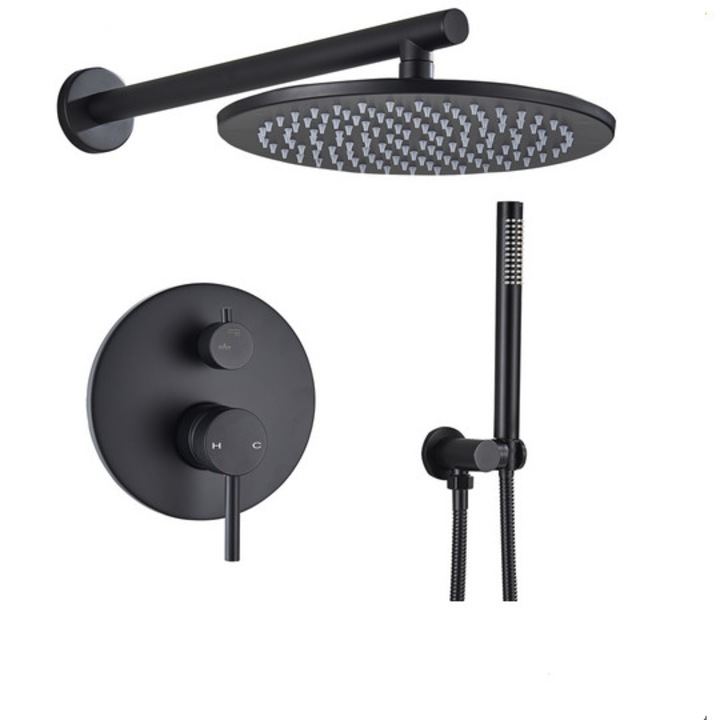 Set de dus Negru, AquaSpa, Palarie rotativa de 30 CM