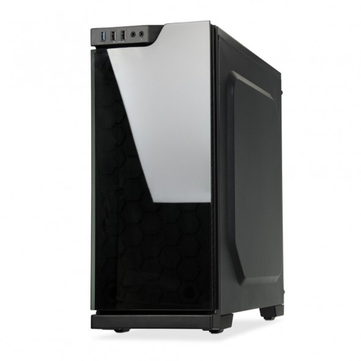 IBOX Wizard 2 ATX Midi Tower fekete edzett üveg gamer számítógép ház