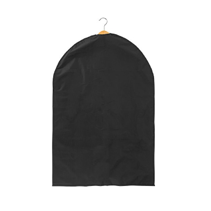 Vállfára akasztható ruhazsák otthonra és utazáshoz 60 x 130 cm méretben, fekete színben