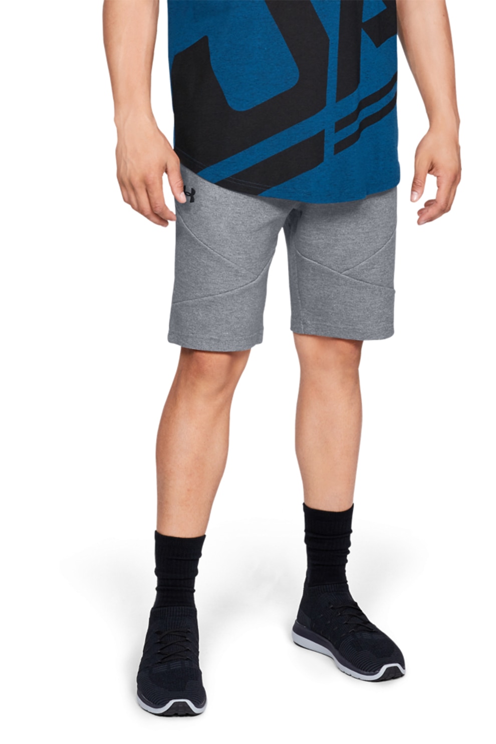 Under Armour, Pantaloni cu snur pentru ajustare, pentru fitness Unstoppable, Gri
