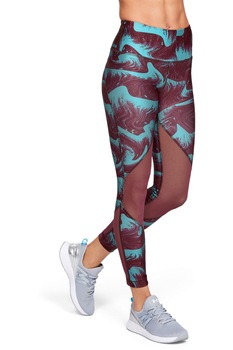 Under Armour, Colanti cu tehnologie Anti-Odor, pentru fitness, Violet/Turcoaz, XL Under Armour, Colanti cu tehnologie Anti-Odor, pentru fitness, Violet/Turcoaz, XL