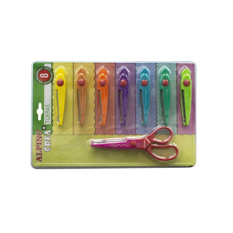 Set foarfeca Alpino, 8 atasamente de taiere, Multicolor