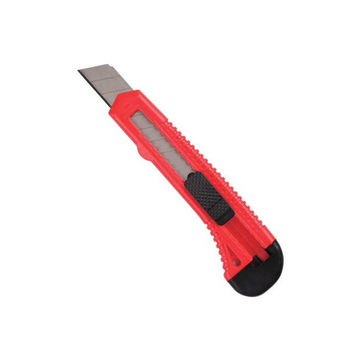 Cutter Beifa, A+, 18 mm, Otel/Plastic, Rosu/Negru
