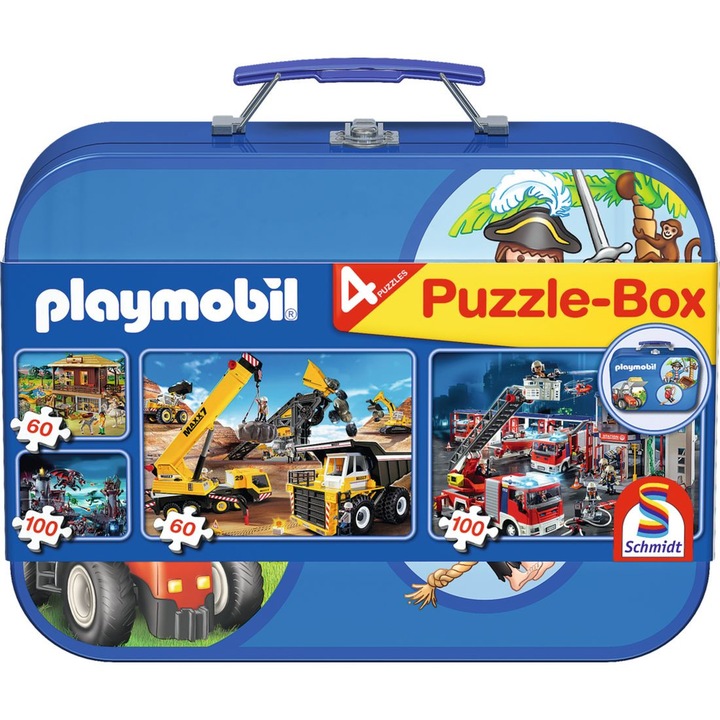 Puzzle Schmidt - Playmobil, 2x60, 2x100 piese