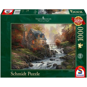 Puzzle Schmidt - Thomas Kinkade: Moara de piatra, 1000 piese Puzzle Schmidt - Thomas Kinkade: Moara de piatra, 1000 piese