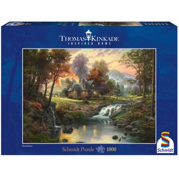 Puzzle Schmidt - Thomas Kinkade: Cabana la munte, 1000 piese Puzzle Schmidt - Thomas Kinkade: Cabana la munte, 1000 piese