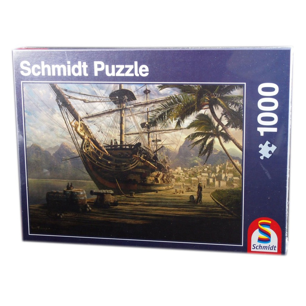 Puzzle Schmidt - Ship at ancor, 1000 piese