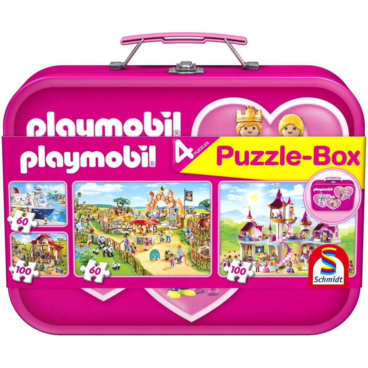 Puzzle Schmidt - Playmobil pink, 2x60, 2x100 piese