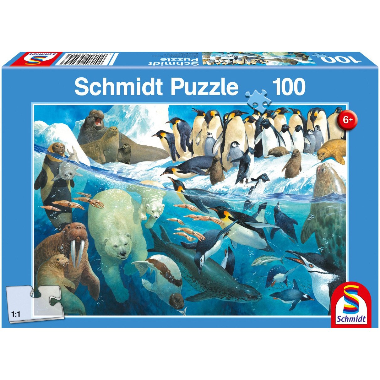 Puzzle Schmidt - Animals of the Polar Regions, 100 piese