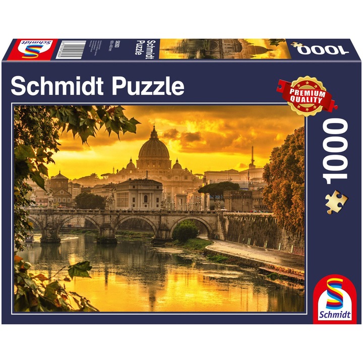 Пъзел Schmidt - Golden light over Rome, 1000 части