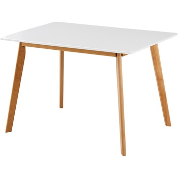 Masa dining / bucatarie Kring Stockholm, dreptunghiulara, 120x80x75 cm, blat MDF / picioare Lemn, Alb/lemn natur Masa dining / bucatarie Kring Stockholm, dreptunghiulara, 120x80x75 cm, blat MDF / picioare Lemn, Alb/lemn natur