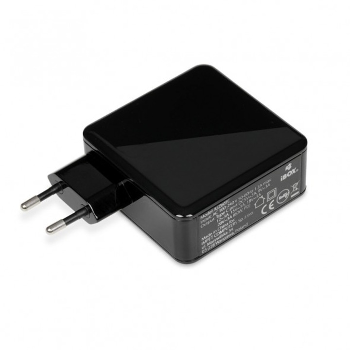 IBOX IUZ60TC 60W USB Type C fekete notebook tápegység