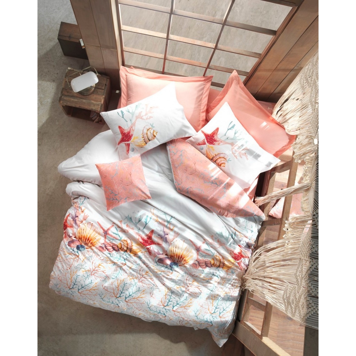 Lenjerie pat 1 persoana bumbac 100 ranforce, Cotton Box, Lara - Pink