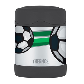 Termos pentru mancare solida, pentru copii, Thermos, model fotbal, otel inoxidabil, 290 ml, Multicolor Termos pentru mancare solida, pentru copii, Thermos, model fotbal, otel inoxidabil, 290 ml, Multicolor
