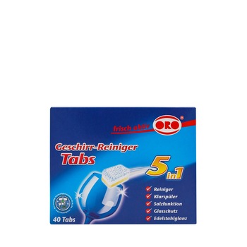 Detergent de vase pentru masina de spalat vase 5 in 1, 40 tablete Detergent de vase pentru masina de spalat vase 5 in 1, 40 tablete