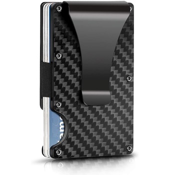 Portofel din Fibra de Carbon, Unisex, Minimalist tip Portcard cu Protectie RFID Portofel din Fibra de Carbon, Unisex, Minimalist tip Portcard cu Protectie RFID