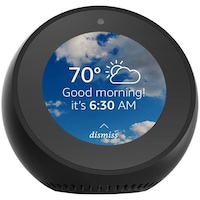 Ceas cu alarma inteligent Amazon Echo Spot, Control vocal, Ecran 2.5", Wi-Fi, Bluetooth, Negru