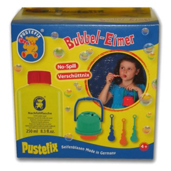 Jucarie baloane de sapun Pustefix Bubble Eimer galetusa cu 3 inele si 250ml solutie baloane de sapun Jucarie baloane de sapun Pustefix Bubble Eimer galetusa cu 3 inele si 250ml solutie baloane de sapun