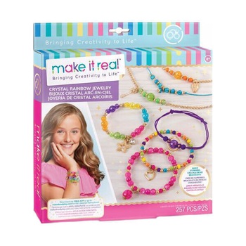 Set creativ Make It Real - Bratari colorate, 255 piese Set creativ Make It Real - Bratari colorate, 255 piese
