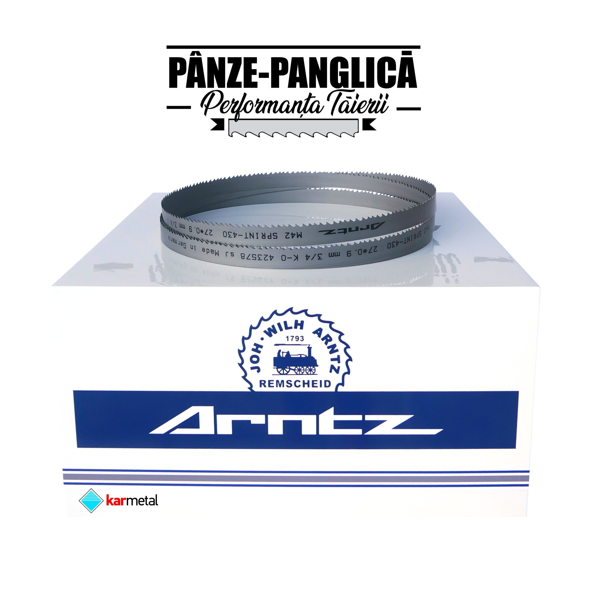 Set 3 Panza fierastrau panglica metal Karmetal OSA 300x380 PLC, 3850x27x0.9x3/4 banda bimetal Arntz Sprint M42