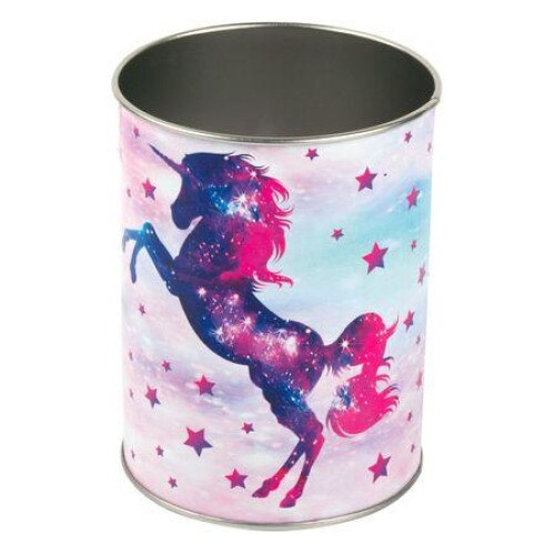 Suport multicolor metalic pentru pixuri si creioane, Unicorn BUR, 8 x 10.5 cm