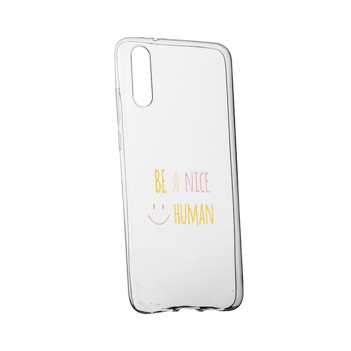 Human feliratos telefontok, Samsung Galaxy A01-hez, kopásálló, csúszásmentes, prémium szilikonból, 480