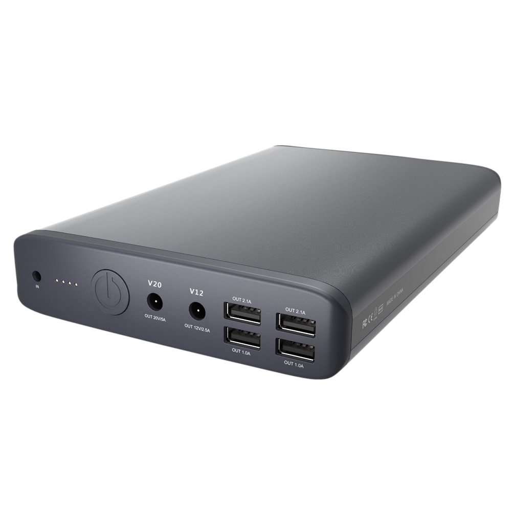 LITIONITE Venom 120W / 64.000mAh Powerbank Draagbare Externe Batterij met LED-display - 2x DC (12-24V) - 2xUSB - 1x PD3.0 100W USB-C - Oplader Voeding voor Smartphone/Tablet/Notebook/MacBook/PC/Laptop