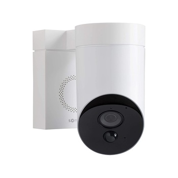 Camera de supraveghere de exterior Somfy, Wifi, 1080p Full HD, Sirena 110 dB, Posibila conexiune la corpul de iluminat existent - Alb Camera de supraveghere de exterior Somfy, Wifi, 1080p Full HD, Sirena 110 dB, Posibila conexiune la corpul de iluminat existent - Alb