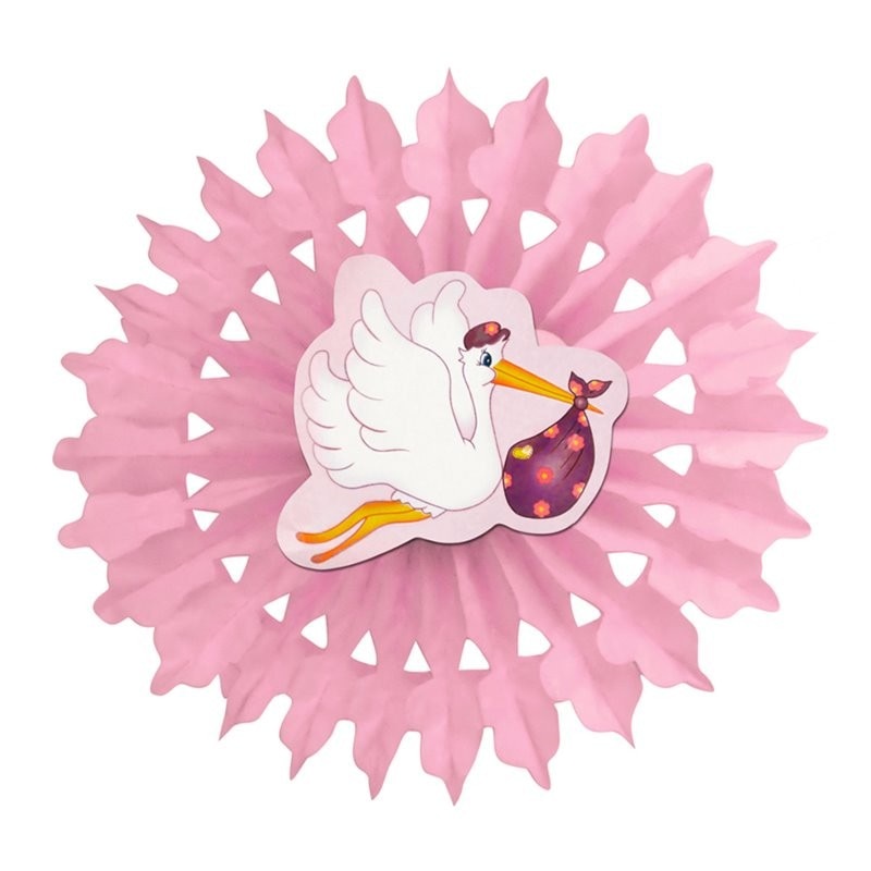 Rozeta decorativa din hartie pentru botez fetita - 50cm, Radar 545.52