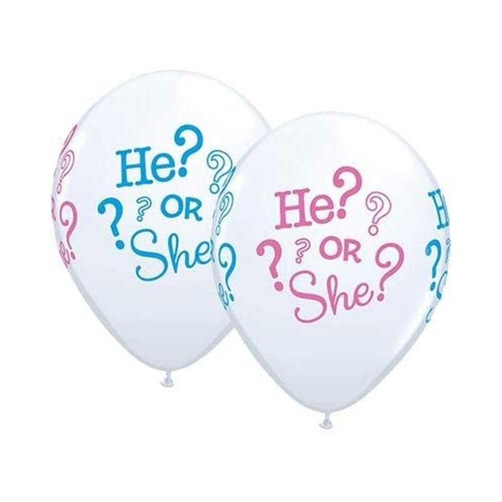 Set 5 Baloane 11'' inscriptionate He or she?, Qualatex