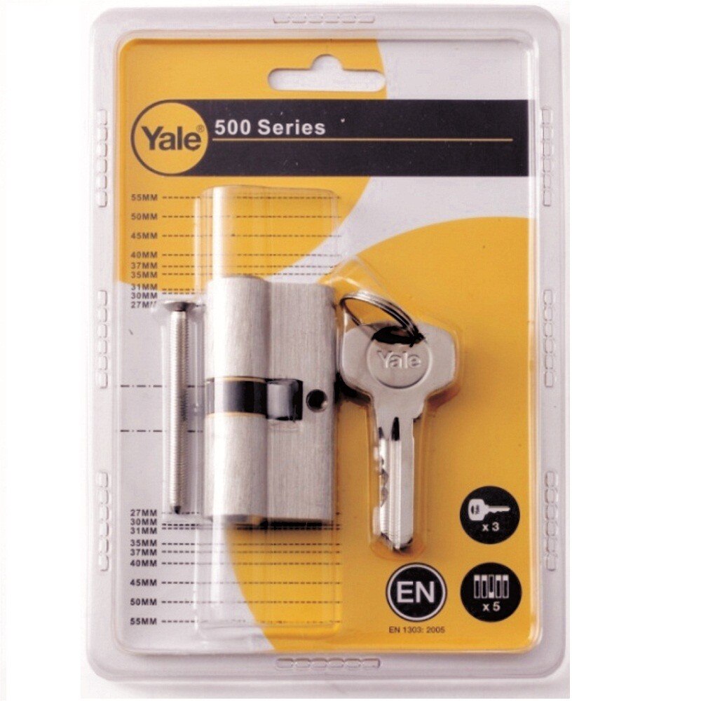 Cilindro Di Serratura Yale YC500+ 30x40 Mm - 5 Pini, 3 Chiavi, Nichelato, Per Porte Esterne - Foto 5