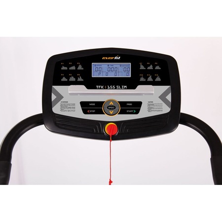 Banda de alergare EVERFIT TFK 155 SLIM Negru, Putere maxima 2.75 CP, Greutate utilizator: 100 kg, 12 programe de antrenament presetate