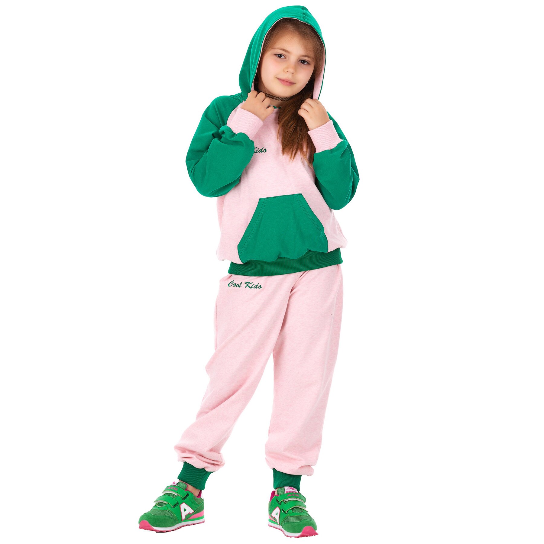 Trening Lempika Cool Kido Pink/Green, 4-5ani, 104-110cm