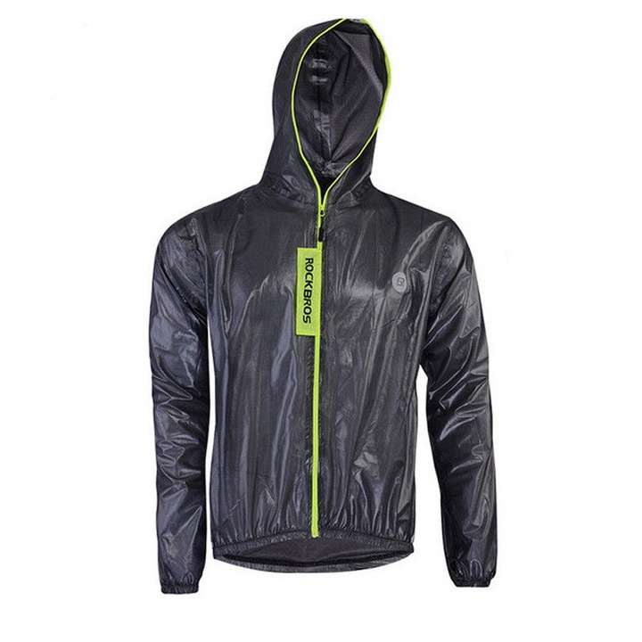 Jacheta cu maneca lunga Ciclism Waterproof,material impermeabil Rockbros, Verde/Negru