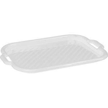 Tava Mijlocie cu Maner, Domotii, 46X33X3 cm Clever Alb Tava Mijlocie cu Maner, Domotii, 46X33X3 cm Clever Alb