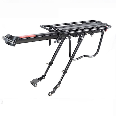Portbagaj bicicleta, reglabil, Aluminiu, Negru