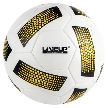 Minge de fotbal LiveUp, №5, 22,6cm, Alb / Galben Minge de fotbal LiveUp, №5, 22,6cm, Alb / Galben