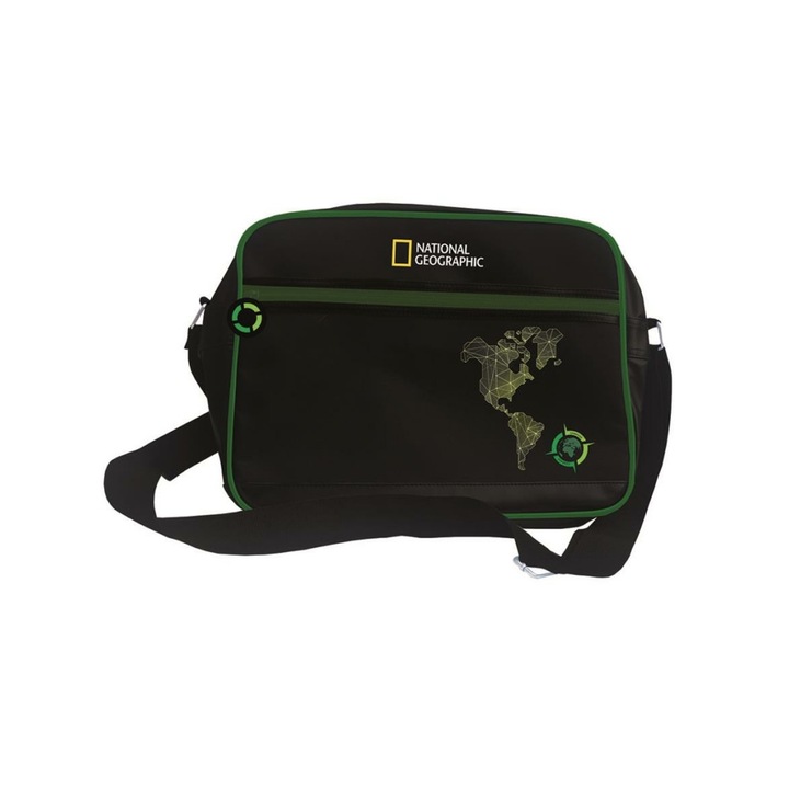 National Geographic oldaltáska - 2 külső zsebbel - zöld minta