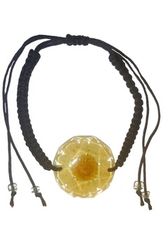 Bratara, unicat, Delirium, flori naturale, rasina, maro, galben, reglabil, ajustabil Bratara, unicat, Delirium, flori naturale, rasina, maro, galben, reglabil, ajustabil