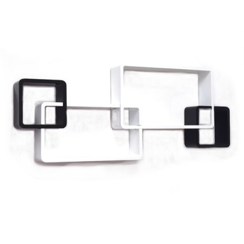 Ansamblu 4 polite imbinate, Naimeed D1221, culoare Alb/Negru