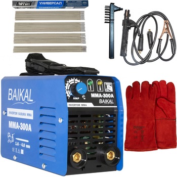 Set complet Invertor Baikal 300A + electrozi Paton 3mm + Palmari piele intoarsa + toate accesoriile incluse Set complet Invertor Baikal 300A + electrozi Paton 3mm + Palmari piele intoarsa + toate accesoriile incluse