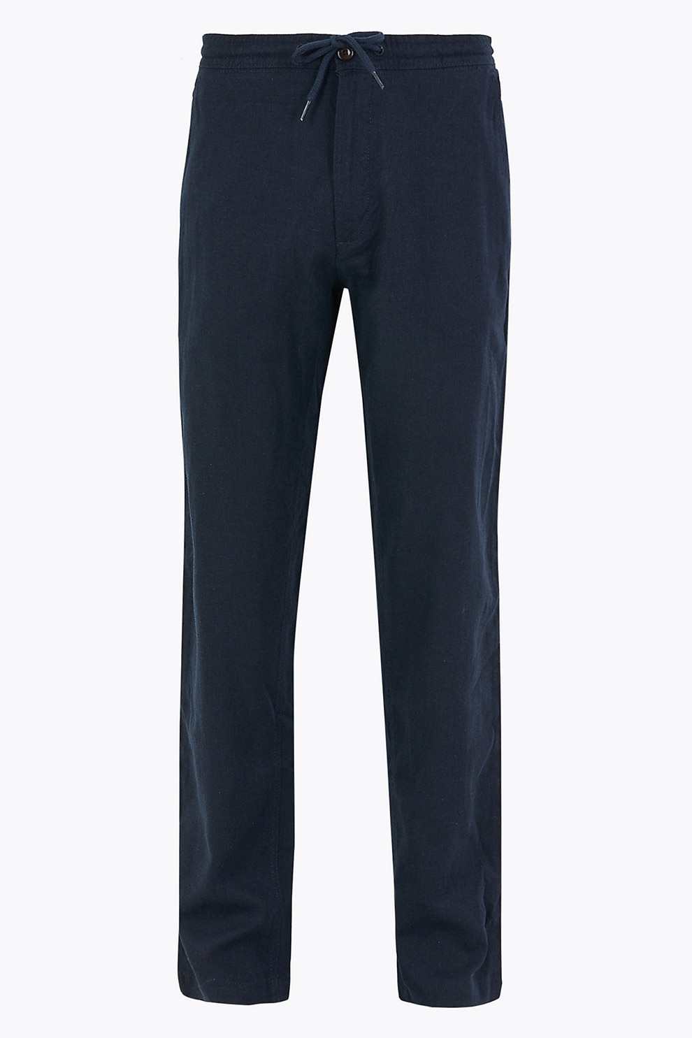 Marks & Spencer, Pantaloni regular fit din amestec de in, Bleumarin inchis