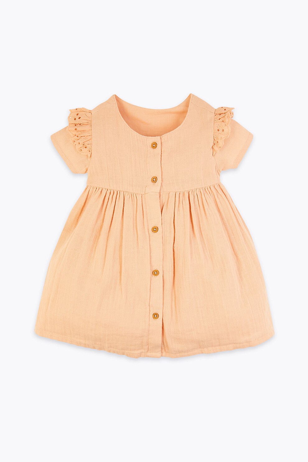 Marks & Spencer, Rochie evazata cu inchidere cu nasturi, Piersica, 76-83 CM