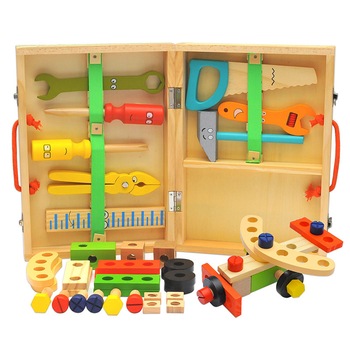 Trusa de scule din lemn Montessori, 20 piese Trusa de scule din lemn Montessori, 20 piese