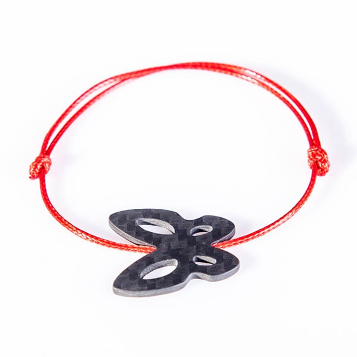 Гривна от карбон (carbon fiber) Zak Code Butterfly String, червен