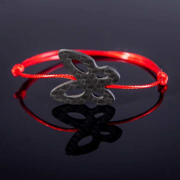 Гривна от карбон (carbon fiber) Zak Code Butterfly String, червен