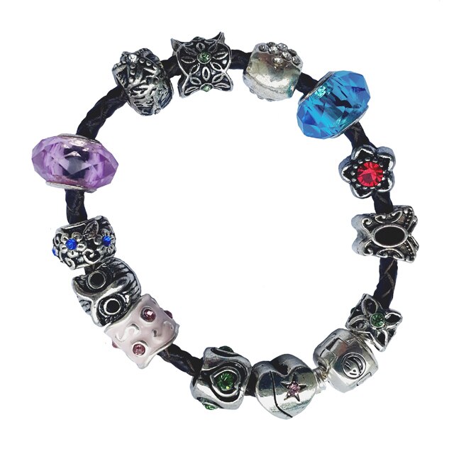 Bratara charm bracelet dama, multicolor, 18 cm lungime
