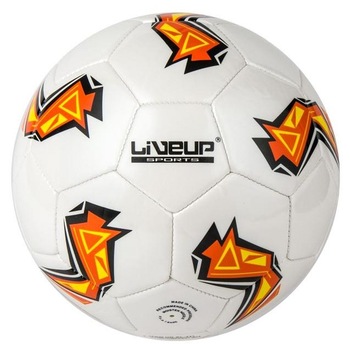 Minge de fotbal LiveUp, №5, 22,6cm, Alb / Portocaliu Minge de fotbal LiveUp, №5, 22,6cm, Alb / Portocaliu